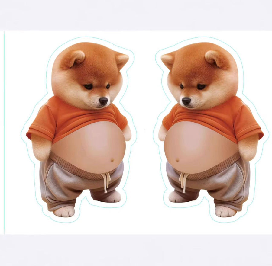 3D Shiba dog sticker ( Pack 2 item )